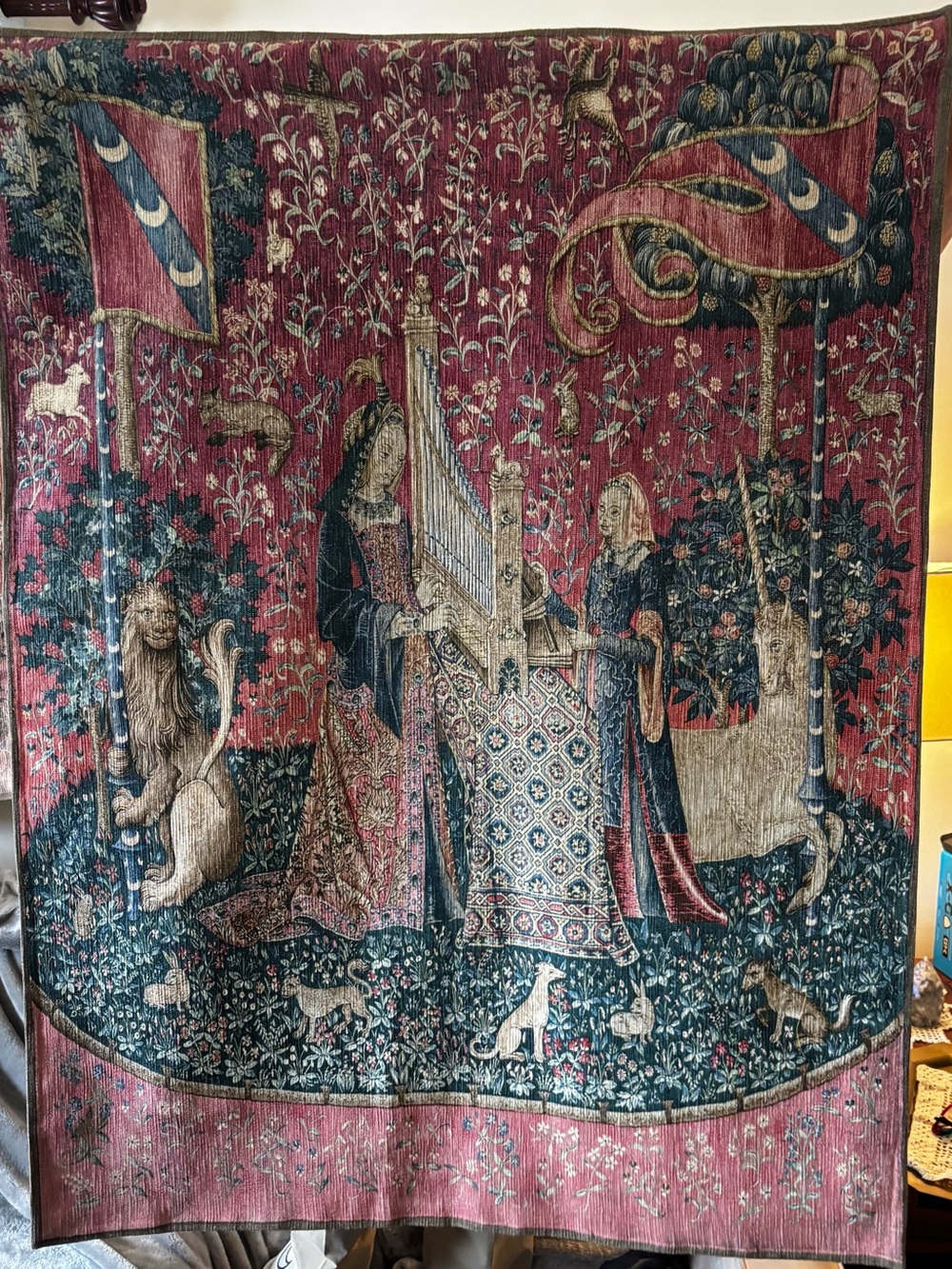Vintage lady and the unicorn made in France